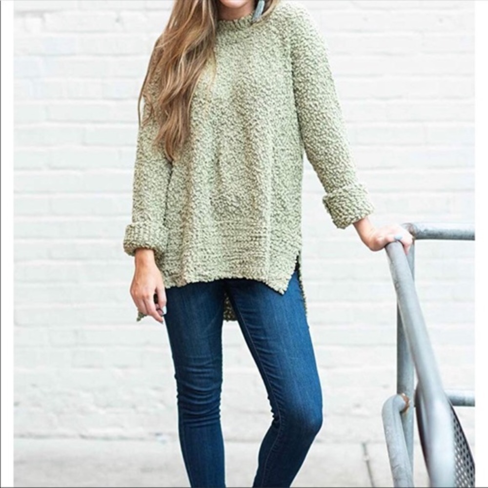 Merokeety Nubby‎ Sweater mint green slouchy